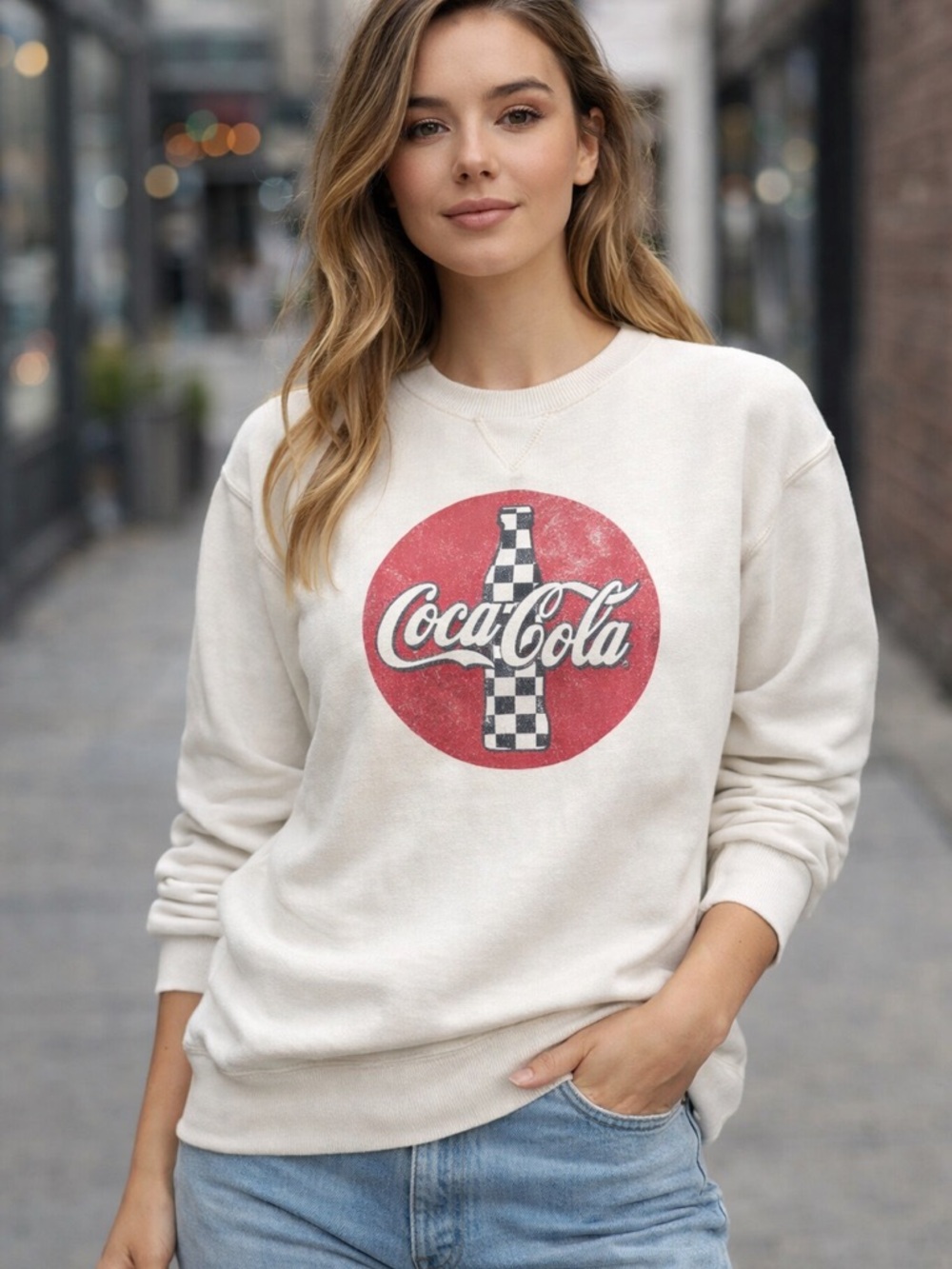 Coca Cola Women's Crewneck Sweater - Size M